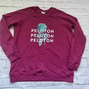 Peloton Women Oversized Pink  Long Sleeve Graphic Logo Casual Sweatshirt Size M